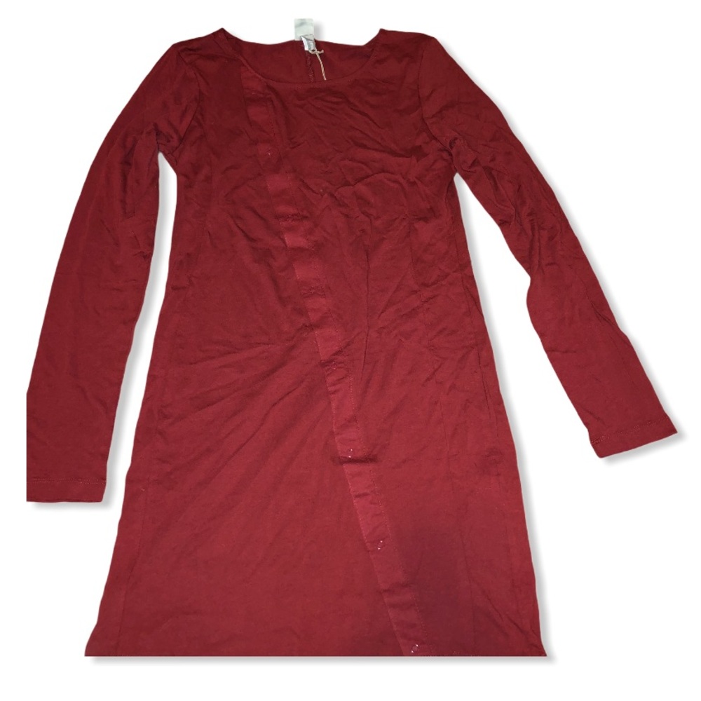 Bench Snap Asymmetrical Long Sleeve Dress